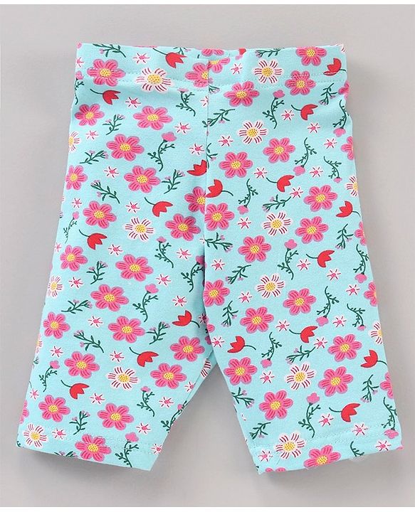 Babyhug Three Fourth Length Leggings Printed Pack of 3 - Multicolour