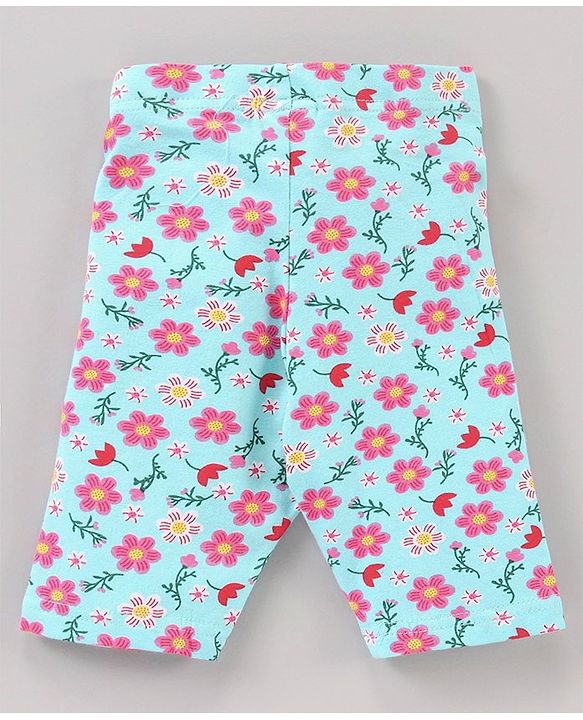 Babyhug Three Fourth Length Leggings Printed Pack of 3 - Multicolour