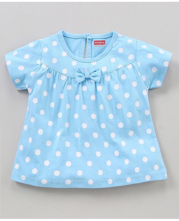 Babyhug Cotton Half Sleeves Night Suit Polka Dots Print - Blue