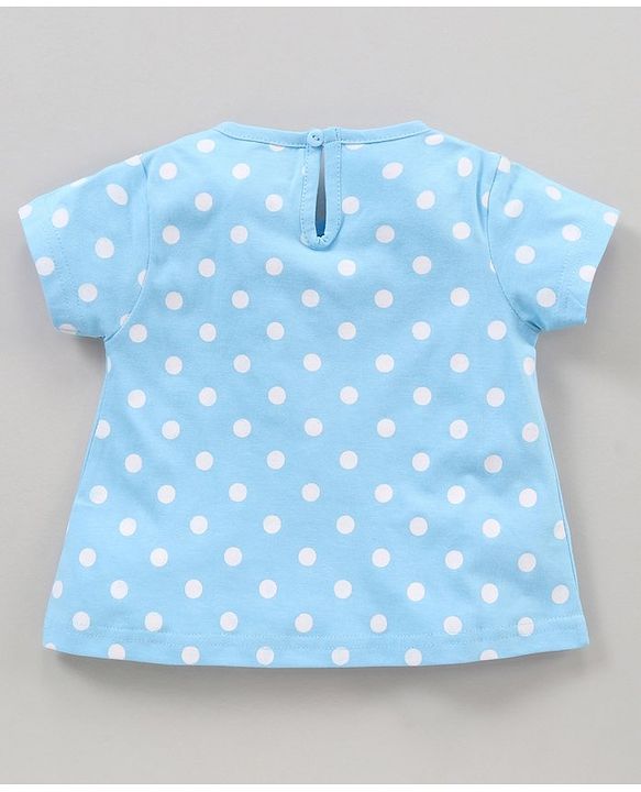 Babyhug Cotton Half Sleeves Night Suit Polka Dots Print - Blue