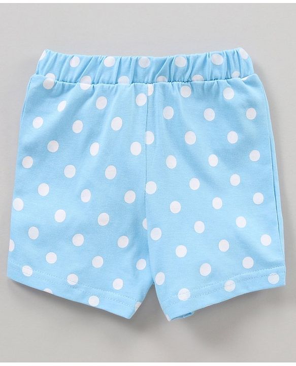 Babyhug Cotton Half Sleeves Night Suit Polka Dots Print - Blue