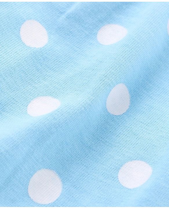 Babyhug Cotton Half Sleeves Night Suit Polka Dots Print - Blue