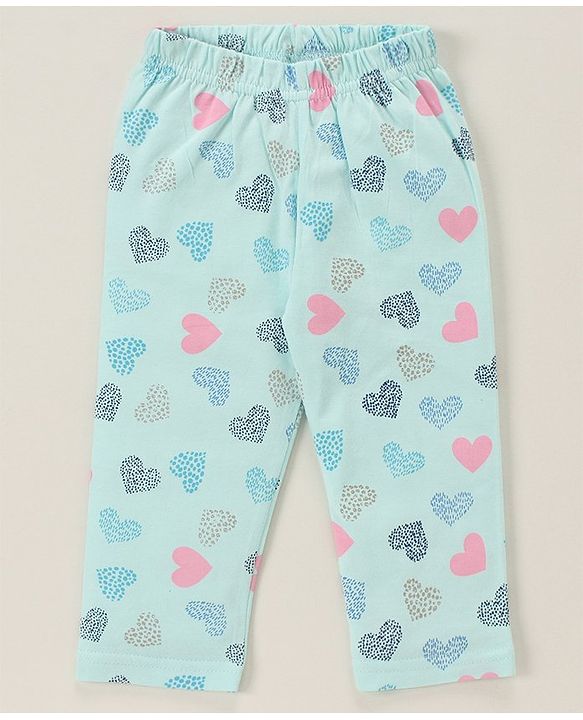 Babyhug 100% Cotton Half Sleeves Night Suit Heart Patch - Blue