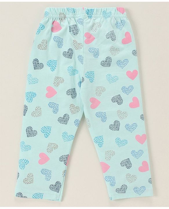 Babyhug 100% Cotton Half Sleeves Night Suit Heart Patch - Blue