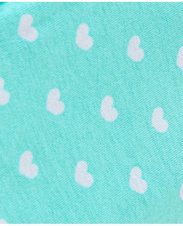 Babyhug Three Fourth Length Cotton Knit Leggings Stripes & Heart Print Pack of 3 - Multicolour