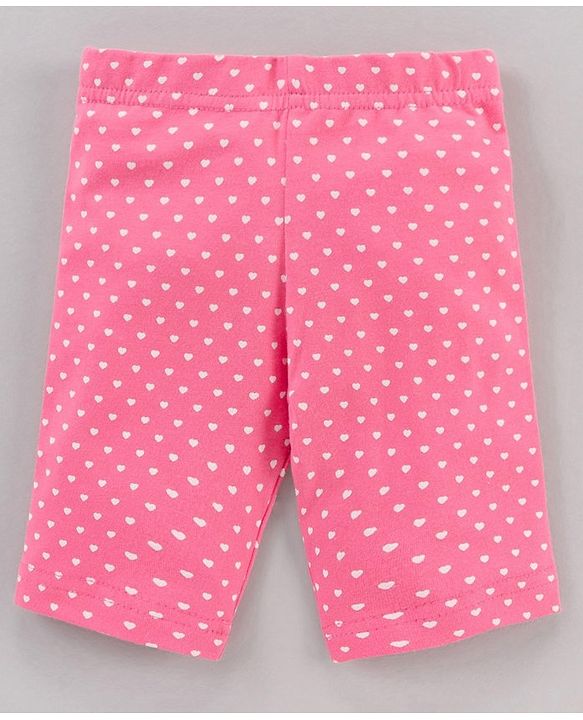 Babyhug Three Fourth Length Lycra Leggings  With Stretch Striped Pack Of 3 - Pink