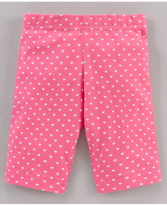 Babyhug Three Fourth Length Lycra Leggings  With Stretch Striped Pack Of 3 - Pink