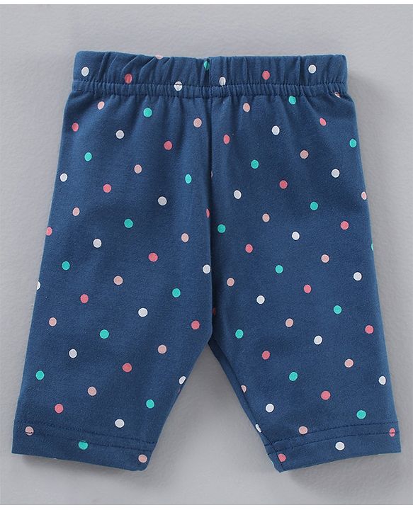 Babyhug Three Fourth Lycra Knit Striped & Heart Print Baby Leggings Pack of 3 - Multicolour