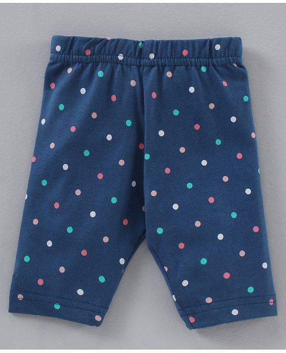 Babyhug Three Fourth Lycra Knit Striped & Heart Print Baby Leggings Pack of 3 - Multicolour