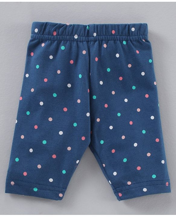 Babyhug Three Fourth Lycra Knit Striped & Heart Print Baby Leggings Pack of 3 - Multicolour