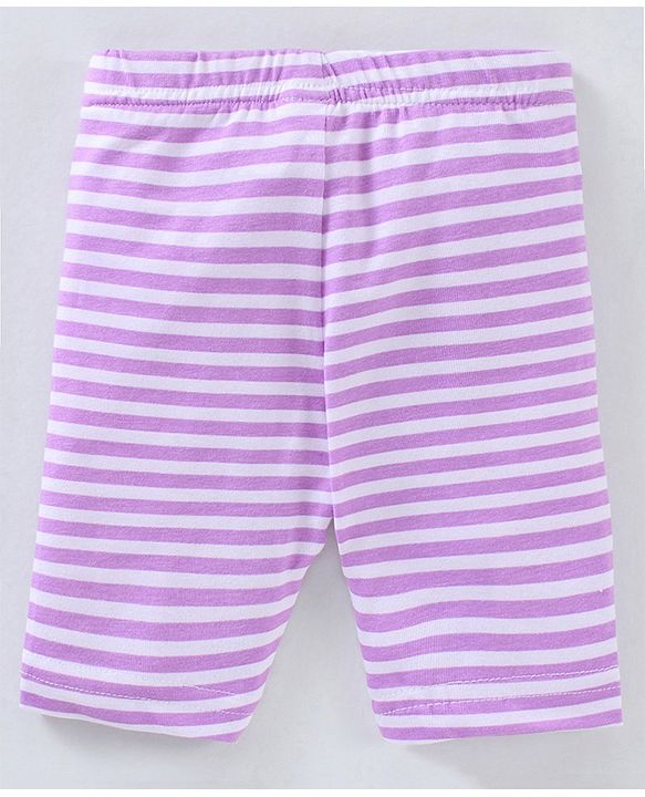 Babyhug Three Fourth Lycra Knit Flower Print Baby Leggings Pack Of 3 - Multicolour
