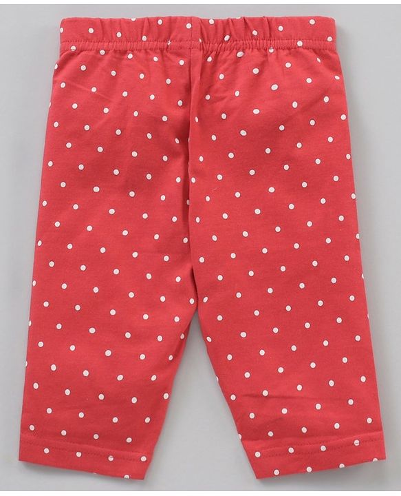Babyhug Cotton Knit Three Fourth Length Leggings Solid & Strawberry Printed Pack Of 3 - Multicolour