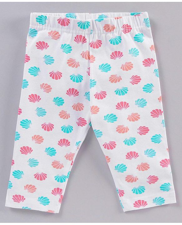 Babyhug Cotton Knit Three Fourth Length Leggings Polka Dots And Solid Pack of 3 - Pink Light Blue & White