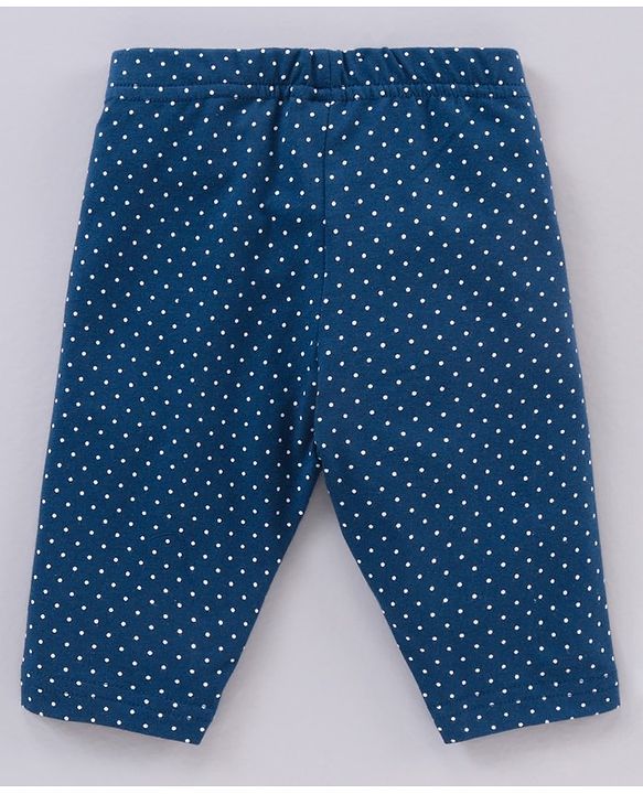 Babyhug Cotton Knit Three Fourth Length Leggings Solid & Floral Printed Pack Of 3 - Multicolour