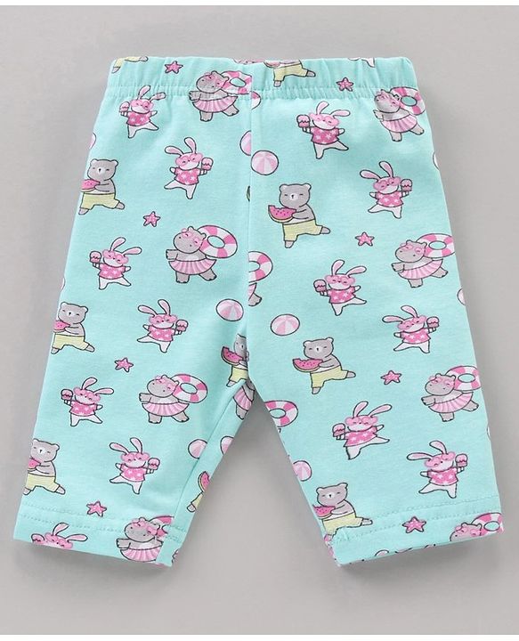Babyhug Three Fourth Leggings Printed Pack of 3 -  Multicolour
