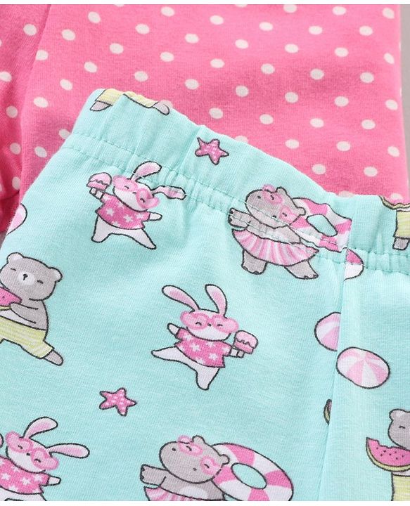 Babyhug Three Fourth Leggings Printed Pack of 3 -  Multicolour