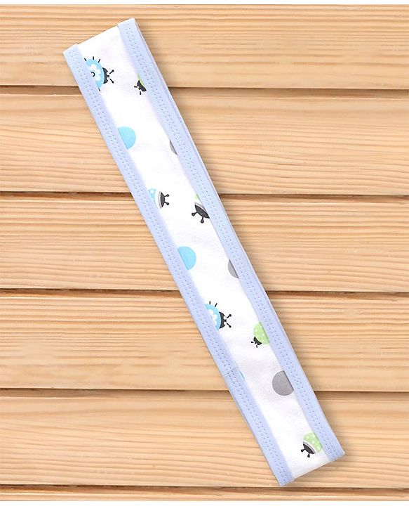 Babyhug Hooded Wrapper Ladybug Print - Blue & White