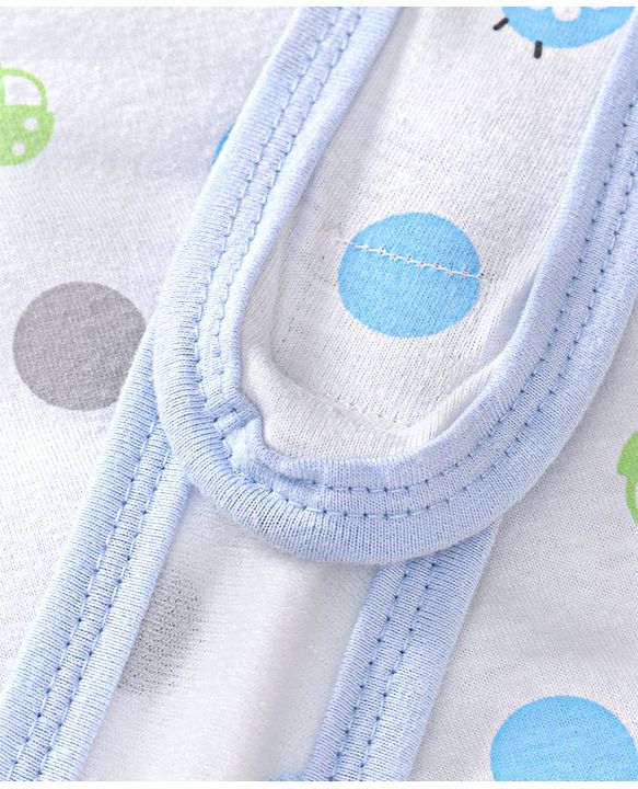 Babyhug Hooded Wrapper Ladybug Print - Blue & White
