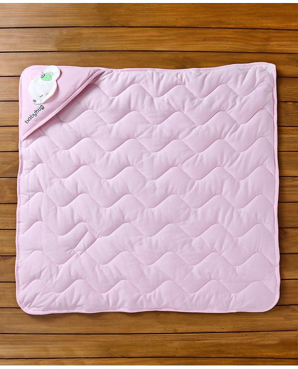 Babyhug Hooded Wrapper Striped - Pink - L 80 x B 80 cm Multi Color