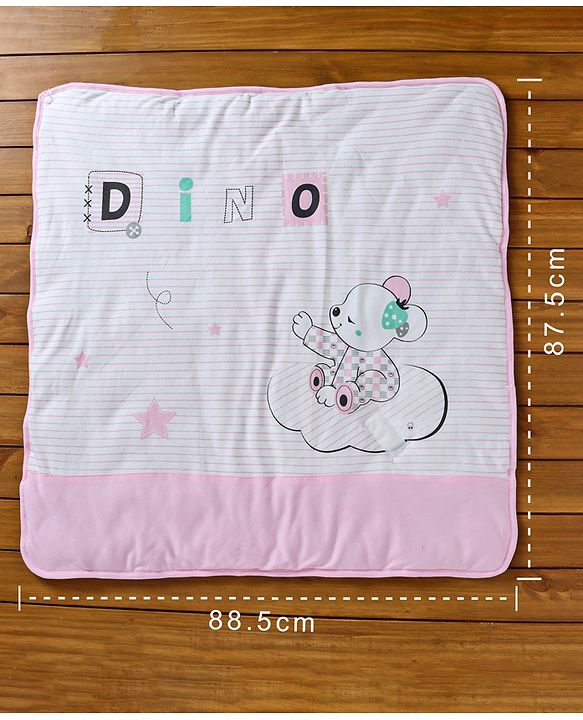 Babyhug Hooded Wrapper Striped - Pink - L 80 x B 80 cm Multi Color