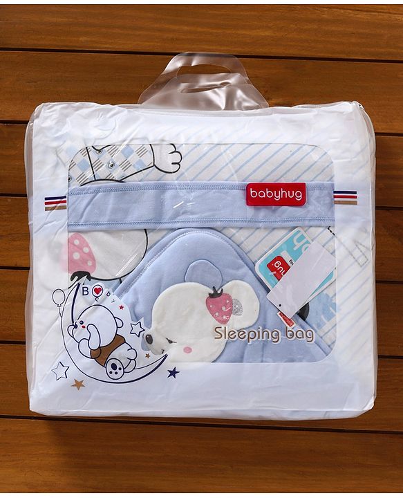 Babyhug Hooded Wrapper Striped - Blue
