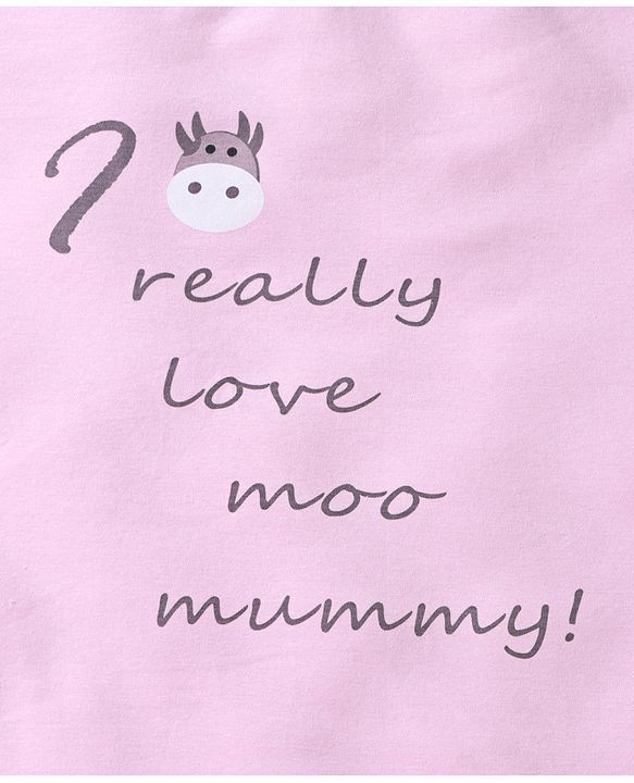 Babyhug Hooded Wrapper Cow Applique - Pink - L 80 x B 80 cm Multi Color