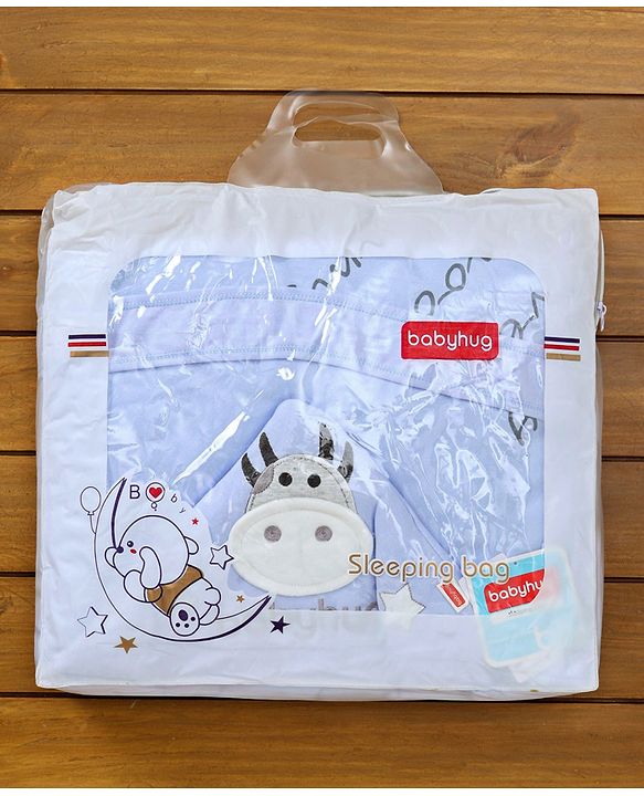 Babyhug Hooded Wrapper Striped - Blue