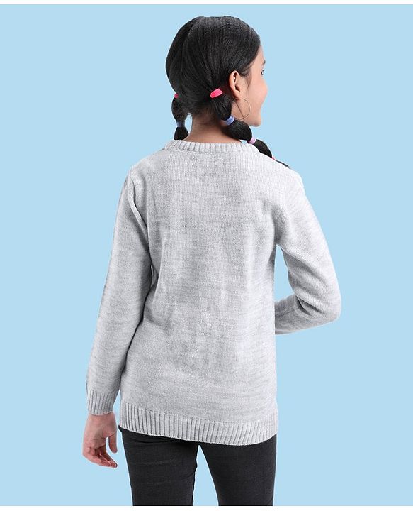 Pine Kids Full Sleeves Light Winter Wear Pullover Sweater - Grey