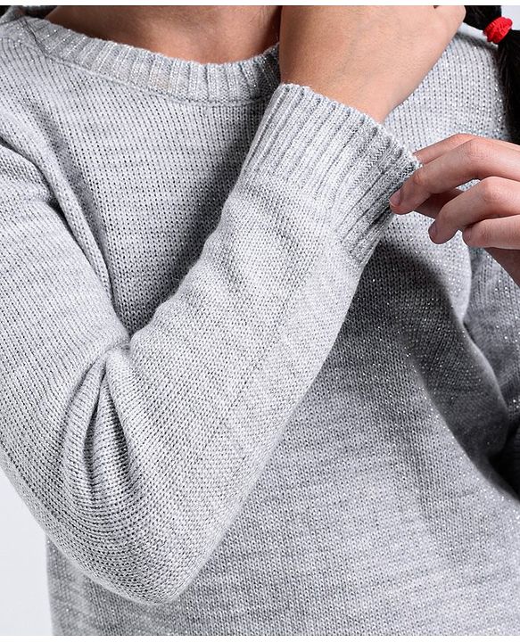 Pine Kids Full Sleeves Light Winter Wear Pullover Sweater - Grey