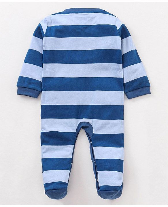 Babyhug Full Sleeves Sleepsuit Mickey Mouse Print - Blue