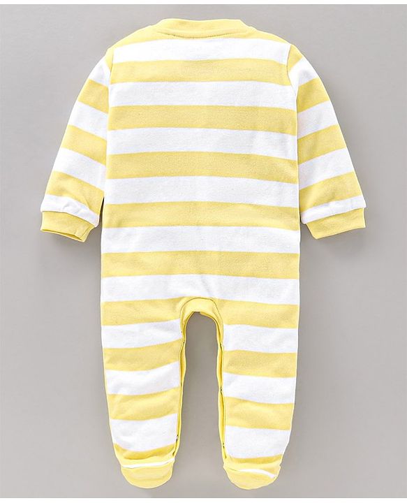 Babyhug Full Sleeves Sleepsuit Donald Duck Print - Yellow