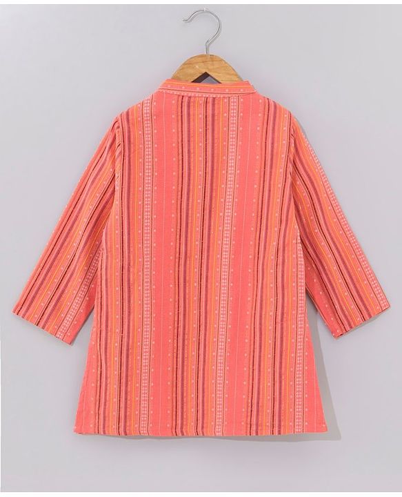 Babyhug Full Sleeves Kurta and Pyjama Set Ethnic Print - Coral