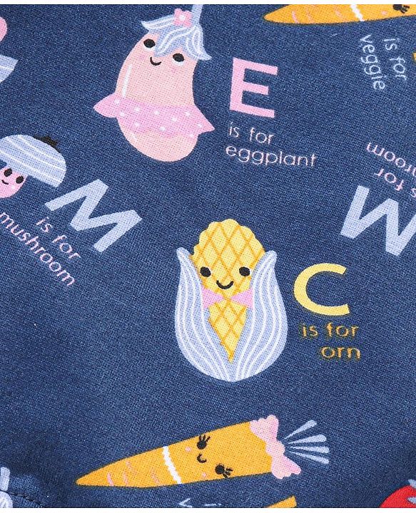 Babyhug Full Sleeves Cotton Sweatshirt With Vegetable Graphics - Blue