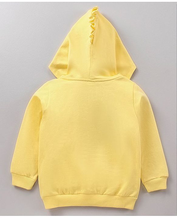 Babyhug 100% Cotton Full Sleeves Hooded Sweatshirt with Duck Face Design and 3D Applique - Yellow