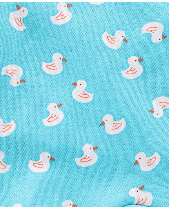 Babyhug Cotton Knit Full Sleeves Duck Printed Sleep Suit - Blue