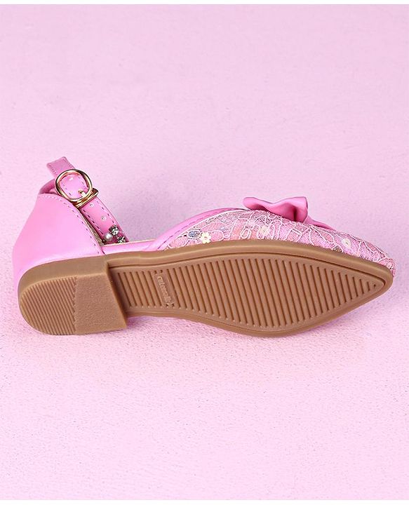 Cute Walk by Babyhug Sandals Bow & Beads Applique - Pink