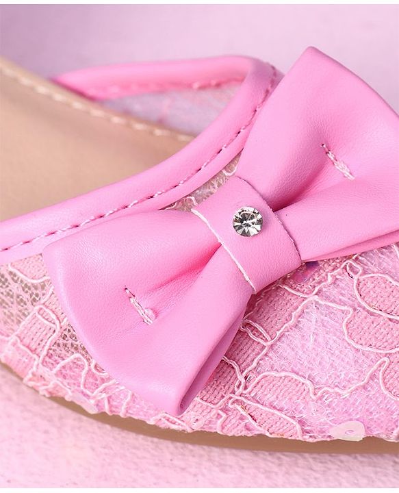 Cute Walk by Babyhug Sandals Bow & Beads Applique - Pink