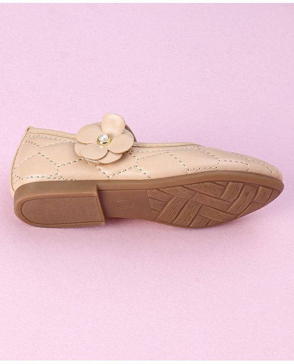 Cute Walk by Babyhug Ballerina with Floral Applique - Beige