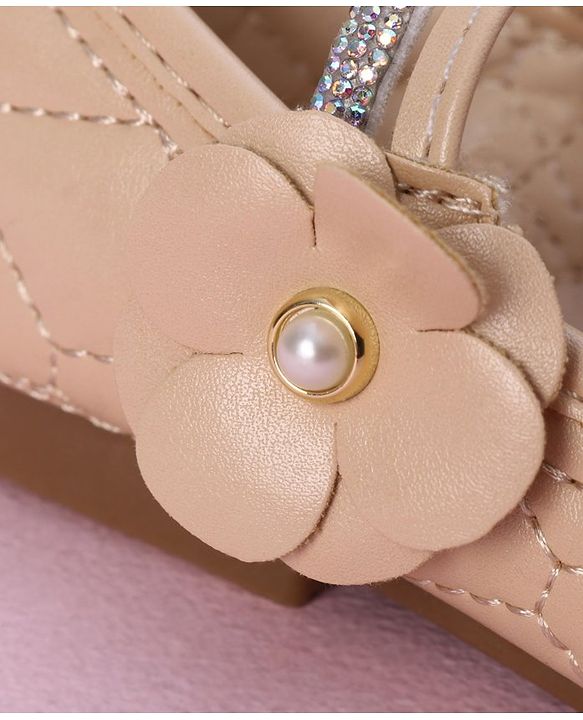 Cute Walk by Babyhug Ballerina with Floral Applique - Beige