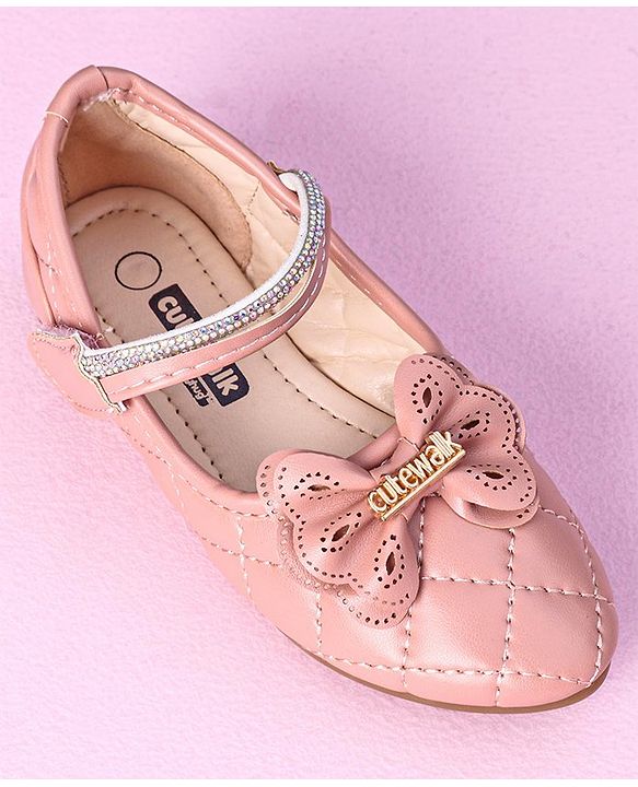 Cute Walk by Babyhug Sandals with Bow Applique - Pink
