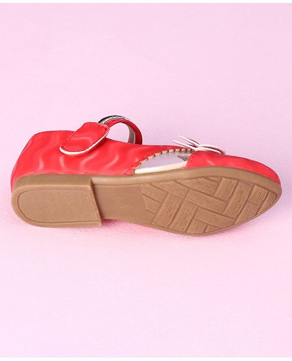 Cute Walk by Babyhug Sandals Bow Applique- Red