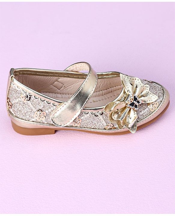 Cute Walk by Babyhug Sandals Bow Applique- Gold