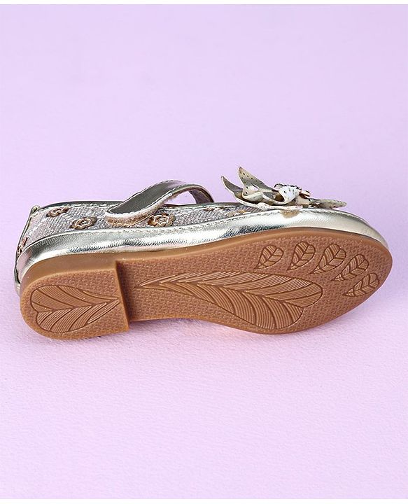 Cute Walk by Babyhug Sandals Bow Applique- Gold