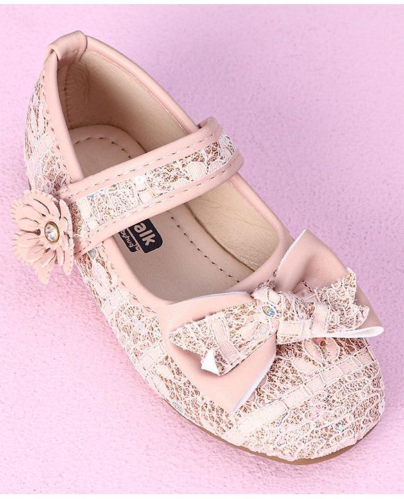 Cute Walk by Babyhug Sandals Bow & Flower Applique- Pink