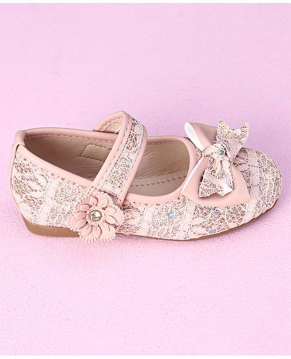 Cute Walk by Babyhug Sandals Bow & Flower Applique- Pink