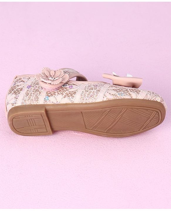 Cute Walk by Babyhug Sandals Bow & Flower Applique- Pink