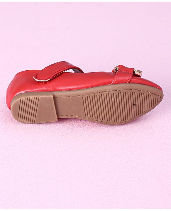 Cute Walk by Babyhug Party Wear Ballerinas Chain Applique - Red