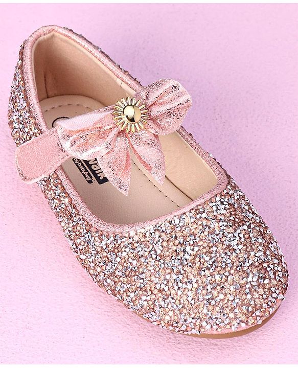 Cute Walk by Babyhug Party Wear Belly Shoes - Light Pink