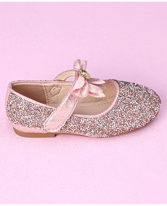 Cute Walk by Babyhug Party Wear Belly Shoes - Light Pink