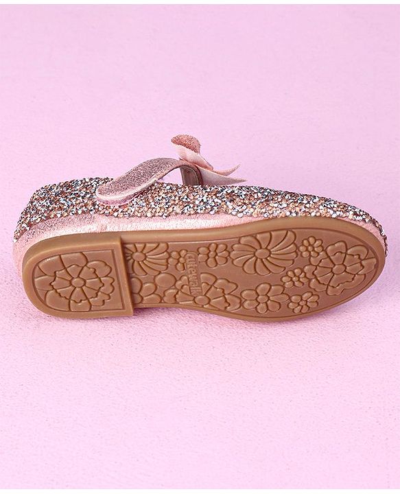 Cute Walk by Babyhug Party Wear Belly Shoes - Light Pink